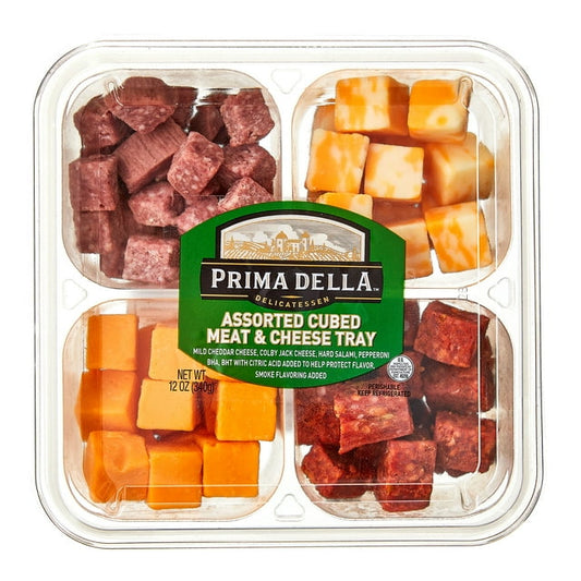 Prima Della Assorted Cubed Meat & Cheese, 12 oz, Plastic Tray